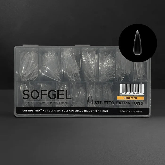 SOFGEL SOFTIPS PRO™ XV SCULPTED - STILETTO XL, 360 pcs