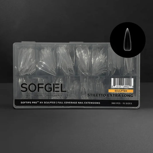 SOFGEL SOFTIPS PRO™ XV SCULPTED - STILETTO XL, 360 pcs