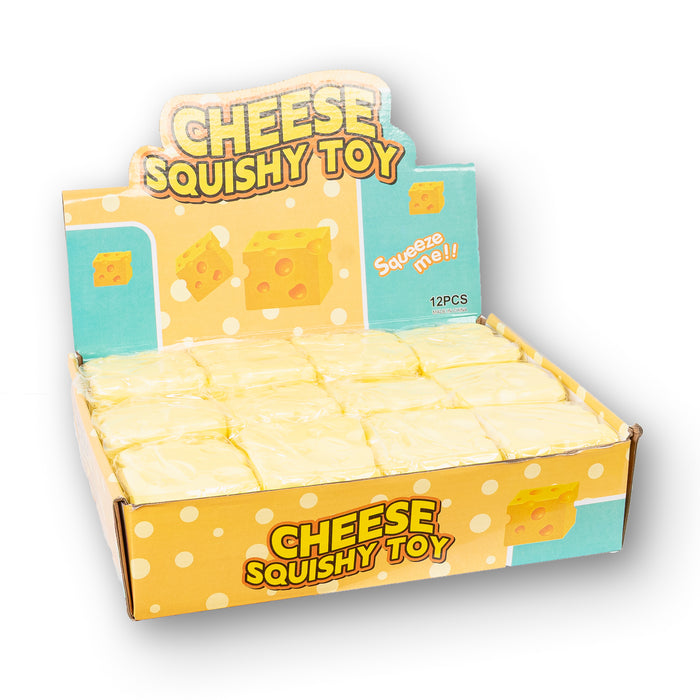 SQ24 - Large Cheese Cube Foam Squishy Fidget Box