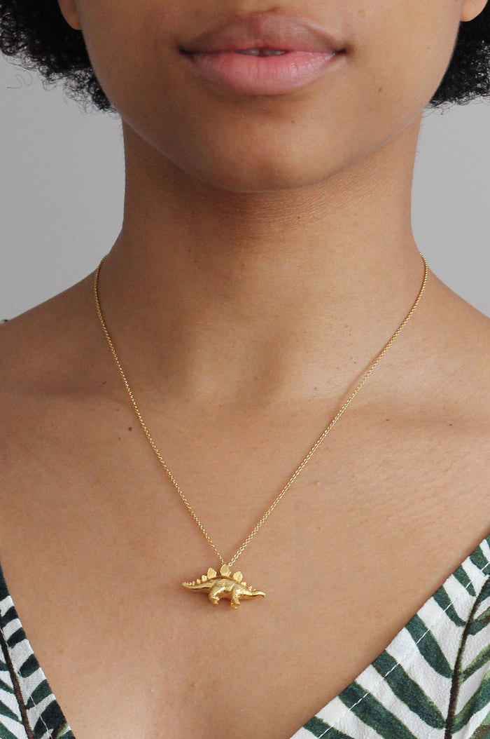 Stegosaurus Necklace Gold