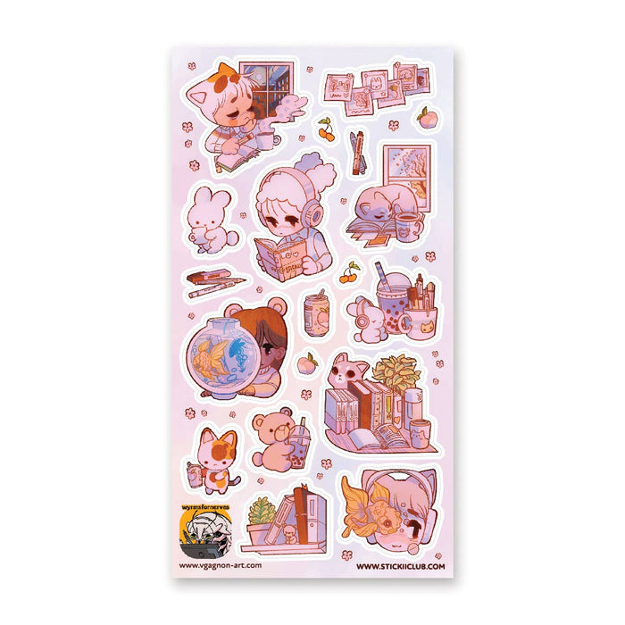 Sticker Sheet Cozy Study & Chill Scenes