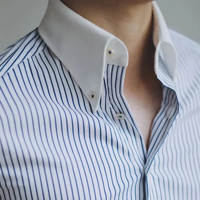 Stripped Blue Dress Shirt - BRABION