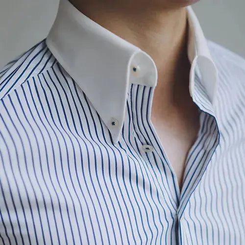 Stripped Blue Dress Shirt - BRABION