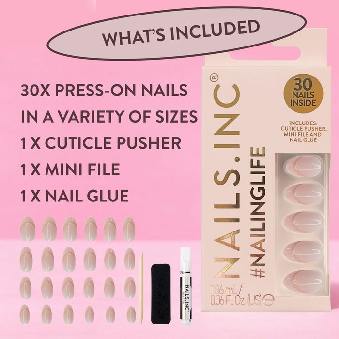 Style It Like Sabrina Gold Outline French Tip Press-On Nails
