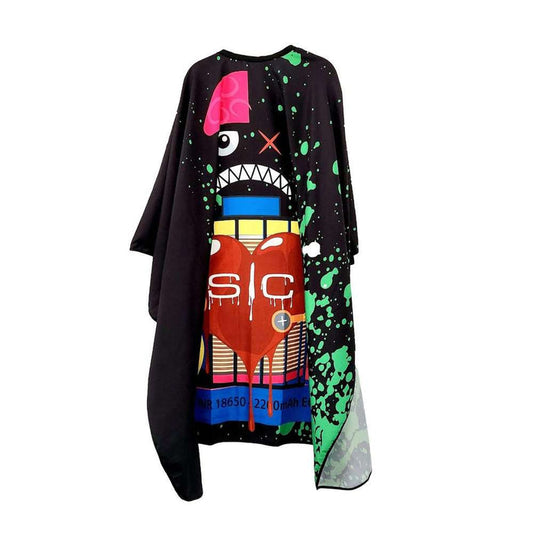 STYLECRAFT RADIOACTIVE  BARBER & STYLIST CAPE - BLACK - Palms Fashion Inc.