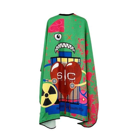 STYLECRAFT RADIOACTIVE  BARBER & STYLIST CAPE - GREEN - Palms Fashion Inc.