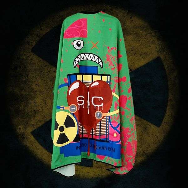 STYLECRAFT RADIOACTIVE  BARBER & STYLIST CAPE - GREEN - Palms Fashion Inc.