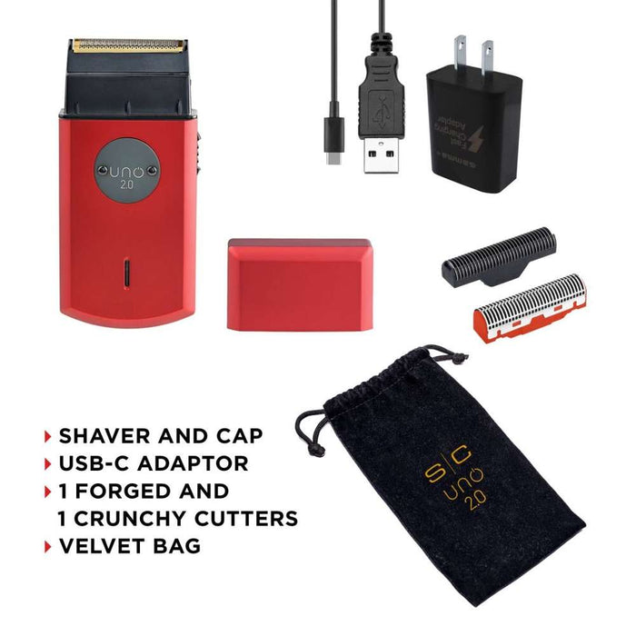 Stylecraft Uno 2.0 Professional Lithium-Ion Single Foil Shaver - Red - Palms Fashion Inc.