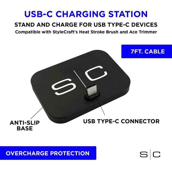 STYLECRAFT USB-C PORTABLE CHARGING DOCK # SC309B - Palms Fashion Inc.