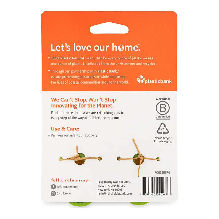 Product packaging with 'Let's love our home' text and branding on an orange and white background.