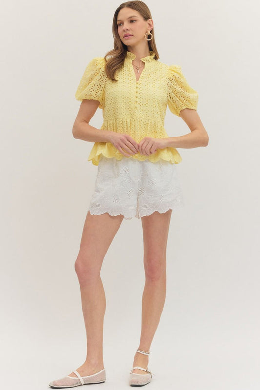 Sunshine Sweetheart Eyelet Top