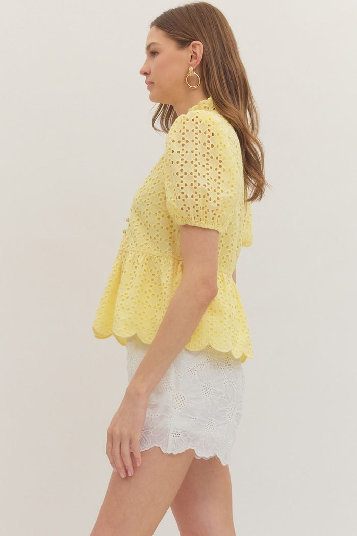 Sunshine Sweetheart Eyelet Top