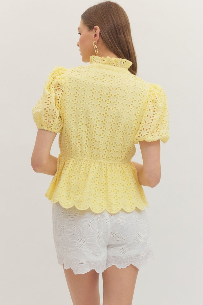 Sunshine Sweetheart Eyelet Top