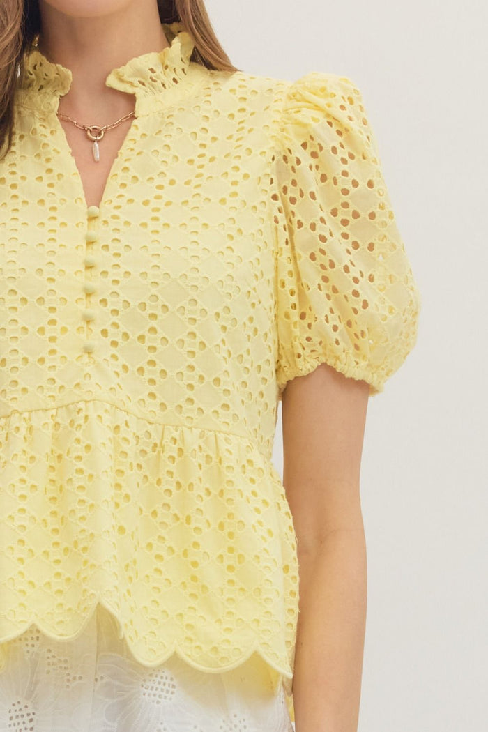 Sunshine Sweetheart Eyelet Top