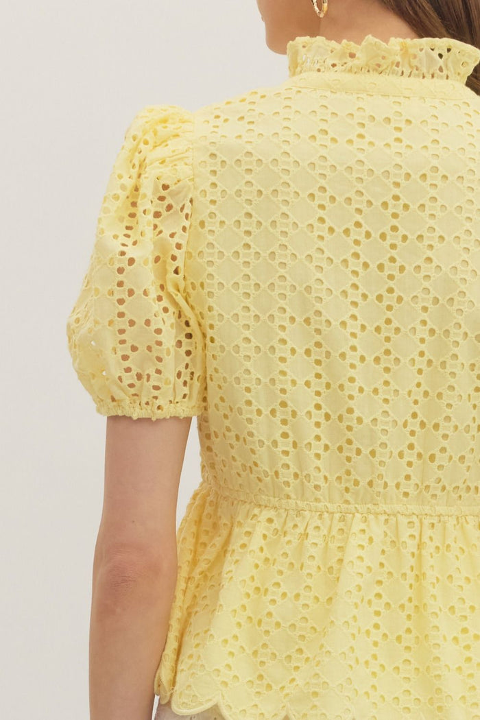 Sunshine Sweetheart Eyelet Top