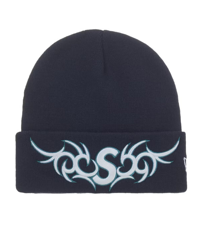 SUPREME NEW ERA TRIBAL LOGO BLUE BEANIE (BRAND NEW)