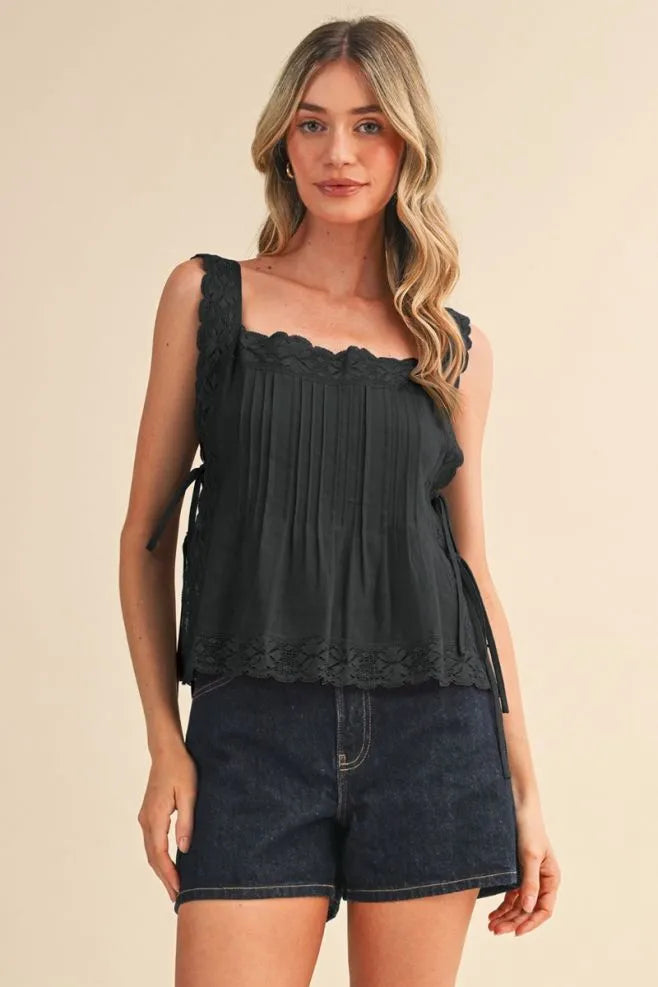 Sweetheart Stitch Tie Top