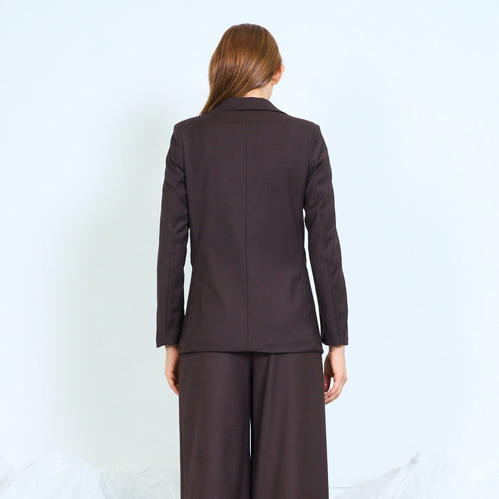 Tailored single-breasted blazer with welt pockets wholesale
