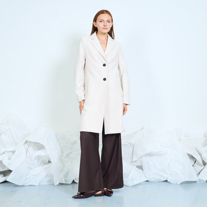 Tailored single-breasted coat with welt pockets wholesale