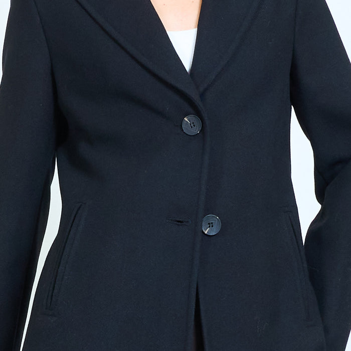 Tailored single-breasted coat with welt pockets wholesale