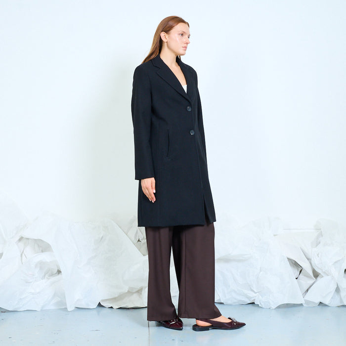 Tailored single-breasted coat with welt pockets wholesale