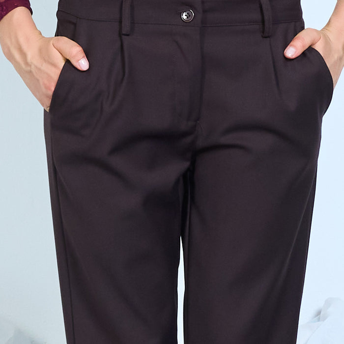 Tapered trousers with cuffed hems and side pockets wholesale