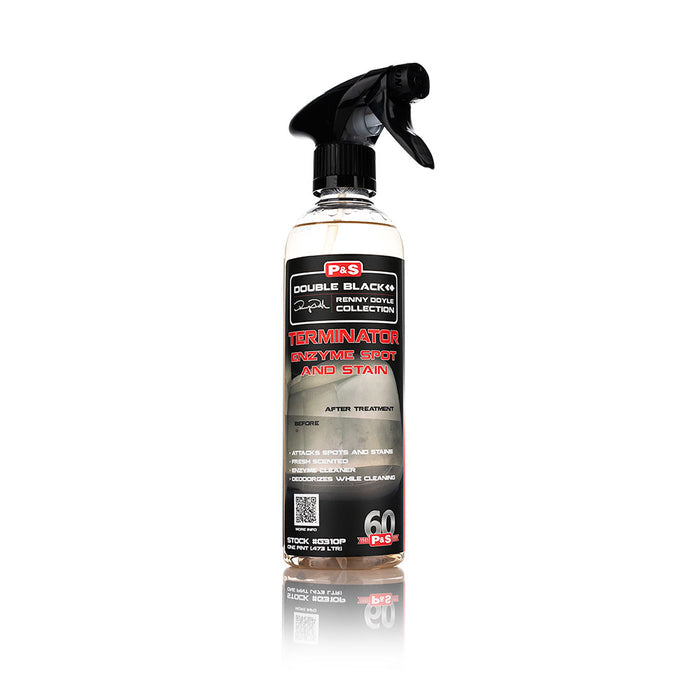A spray bottle of P and S Terminator on a white background.