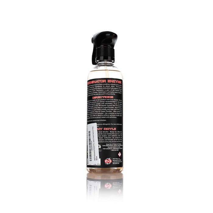 The back of a spray bottle of P and S Terminator on a white background.