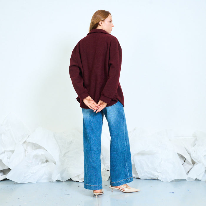 Textured button-front jacket with pointed collar wholesale