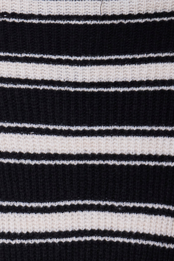 Textured striped polo-collar knit sweater wholesale
