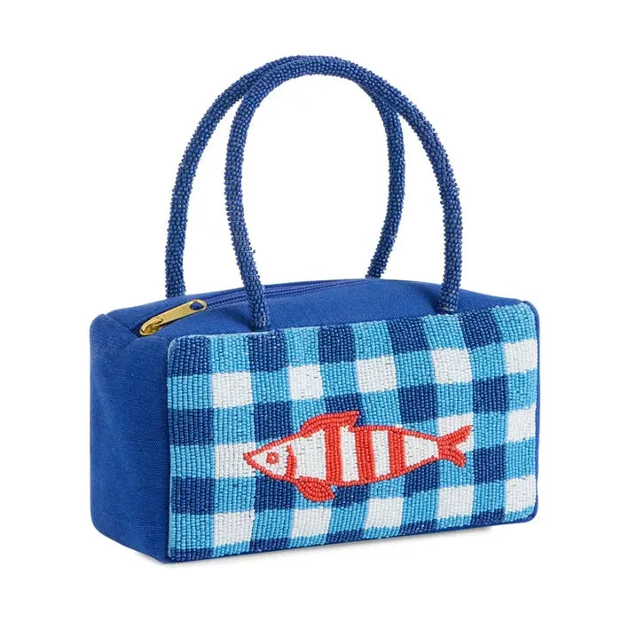 The Beaded Fish Bag-Blue