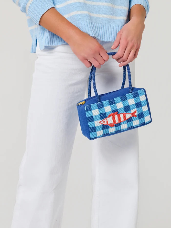 The Beaded Fish Bag-Blue