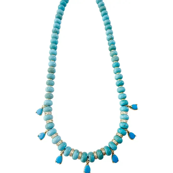 The Charles Beaded Necklace-Turquoise