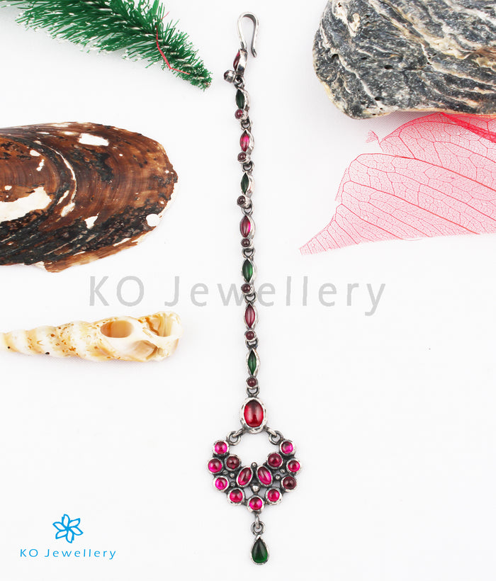 The Pradyumna Silver Maang Tikka (Oxidised)