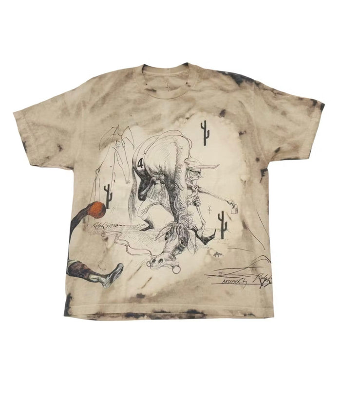 TRAVIS SCOTT X RALPH STEADMAN TAN FEAR TEE (BRAND NEW)