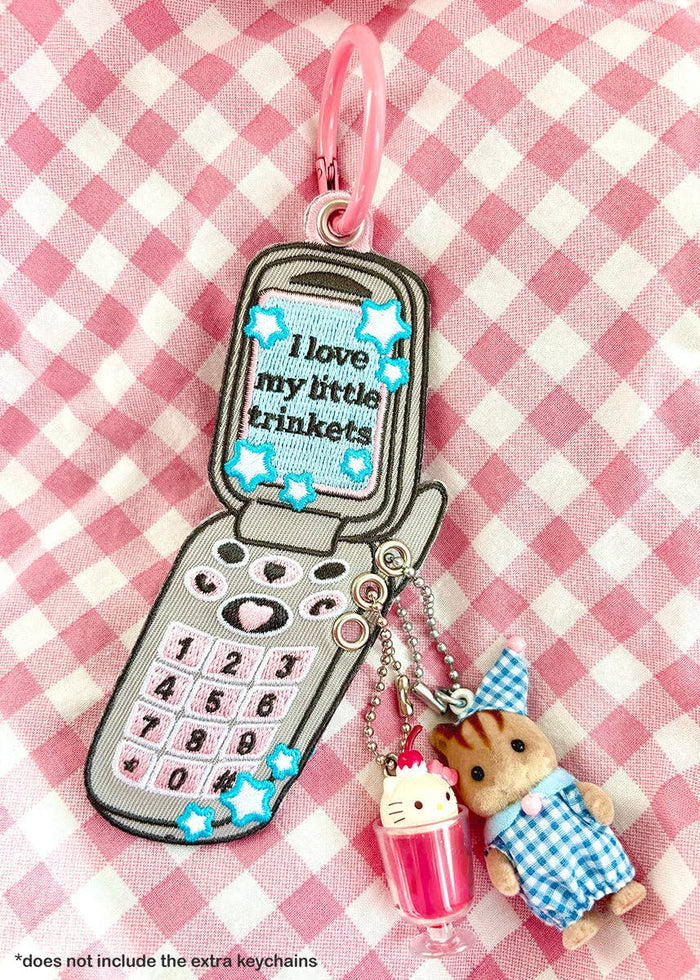 Trinket Holder Keychain Y2K Kawaii Flip Phone