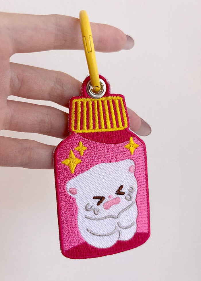 Tummy Hurts Keychain Kawaii Kitty