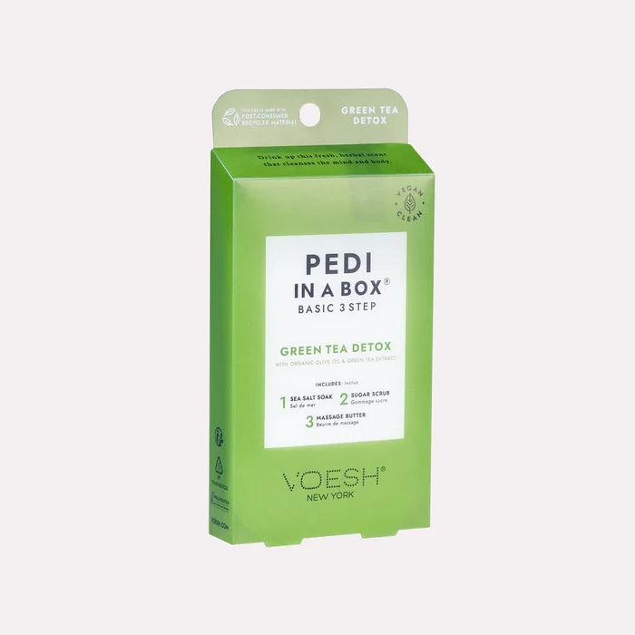 Voesh Basic 3 Step Pedi In A Box Green Tea Detox
