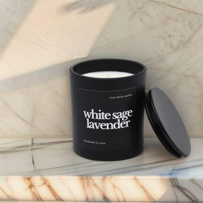 White Sage Lavender - 10 oz Black Jar