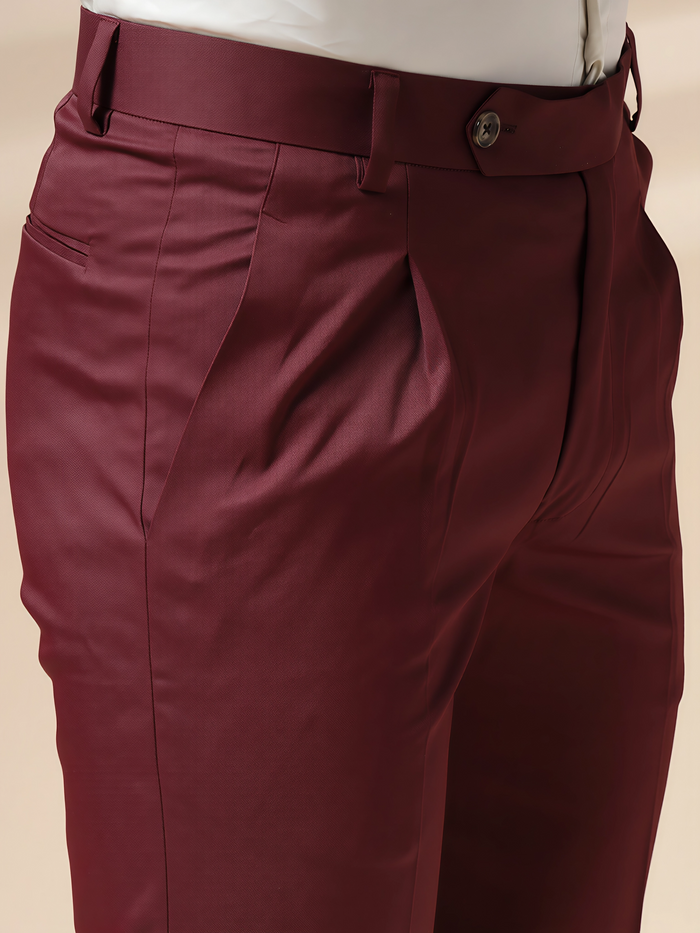 Wine Men Pleated Trouser by ITALIAN VEGA®