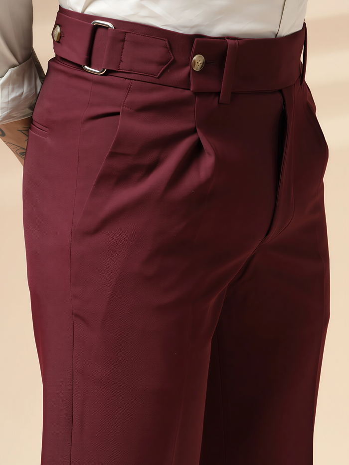 Wine Oxford Gurkha Trouser by ITALIAN VEGA®