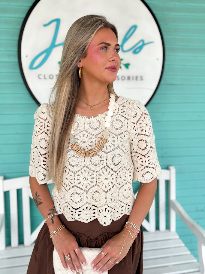 (Z Supply) The Raquel Lace Top-Cream